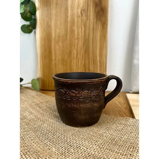 Чашка 0.4 л керамічна (глиняна) різьблена з декором