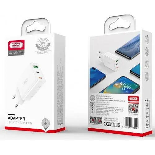 Зарядний пристрій XO L101 Quick charger 20 W (3 вихідних порти) білий - фото 2