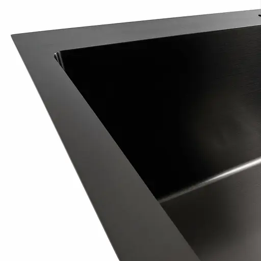 Кухонная мойка Platinum Handmade HSB PVD 70x50 черная (квадратный сифон 3,0/1,0), Черный - фото 4