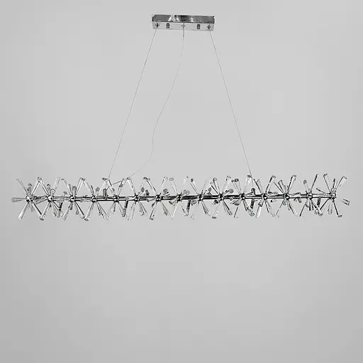 Удлиненная серебряная дизайнерская люстра ALMA с кристаллами Line.F NO 4-1000L CR - фото 1