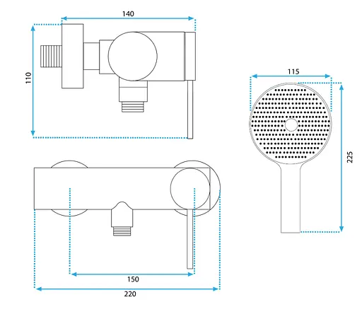 Смеситель для душа Rea Clif brushed gold REA-B4243 Золотой - фото 5