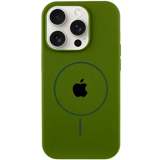 Чехол Epik Silicone Case Full Protective AA with MagSafe для Apple iPhone 15 Pro Max 6.7 Зеленый/Dark Olive