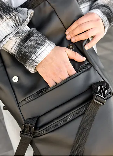 Мужской рюкзак Sambag RollTop LTTm черный 43 х 31 х 14 см (24238001m) - фото 6