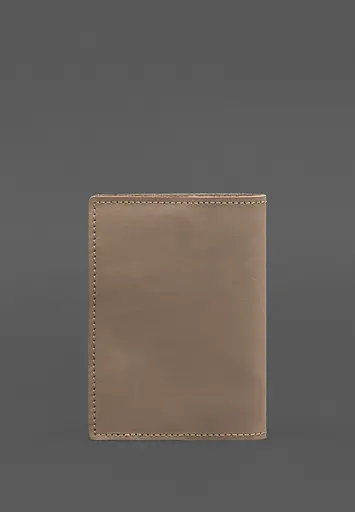 Кожаная обложка для паспорта с картой Украины светло-бежевый Crazy Horse - фото 5