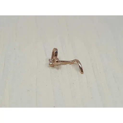 Золота сережка-пірсинг Dear в ніс Dear з фіанітом. 1052.1 - фото 2