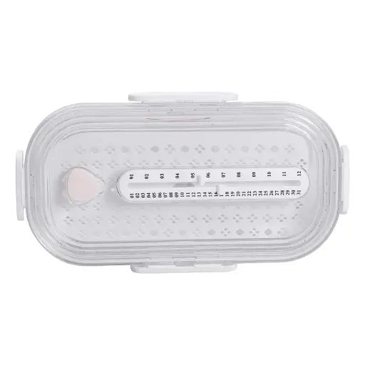 Контейнер для хранения продуктов Yiwu HP-27-7 пластиковый с индикатором дать белый - фото 6