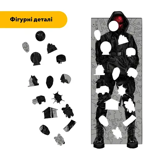 Деревянный фигурный пазл Майкл Крист Дьявольская Ночь, А2, Картонная коробка 300+ элементов - фото 3