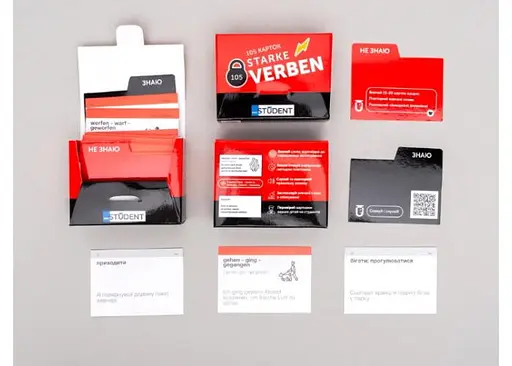 Настільна гра English Student Картки для вивчення німецьких слів English Student Starke Verben (укр.) (591226000) - фото 6