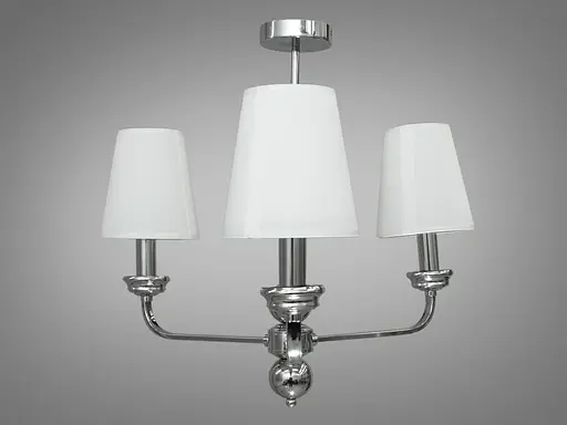 Изысканная, современная люстра с абажурами на 3 лампы, хром - фото 2