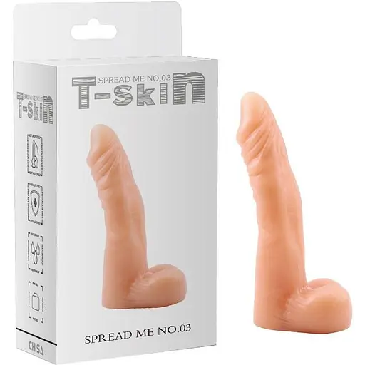 Реалистичный фаллоимитатор T-Skin Spread Me No.03 17.7 см телесный