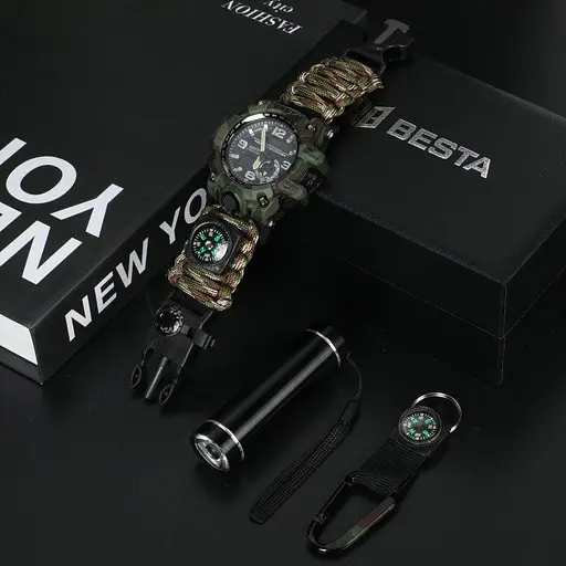 Мужские наручные часы Besta Box Military Light с компасом + подарочный набор - фото 3