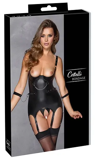 Комплект Cottelli Bondage Basque L (чорний) - фото 8