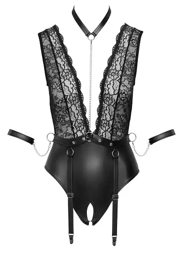 Сексуальный боди Cottelli Collection Bondage XL черный - фото 5