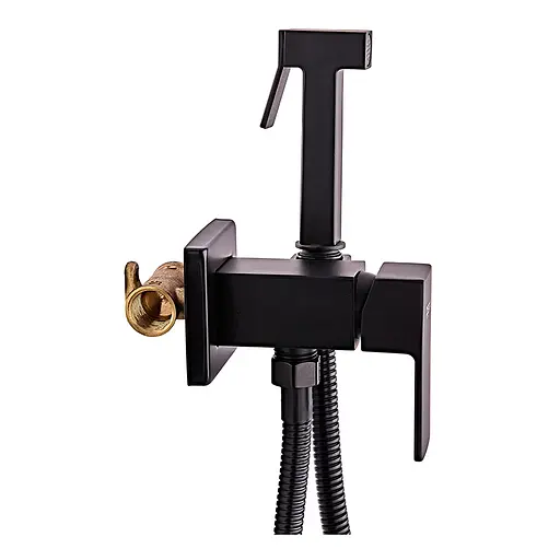 Набір гігієнічного душу прихованого монтажу Zerix LEB9-123 black ZX5572, Чорний матовий - фото 5