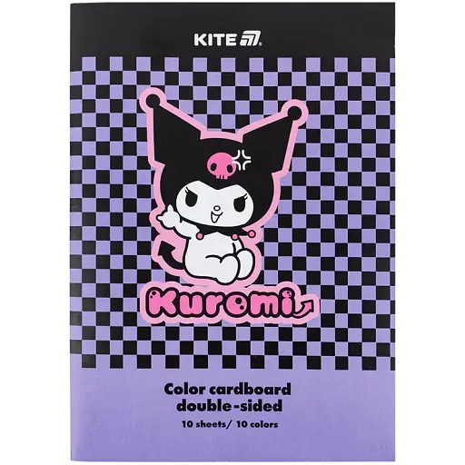 Картон цветной двухсторонний Kite Kuromi А4 10 цветов 10 листов (HK24-255-2)