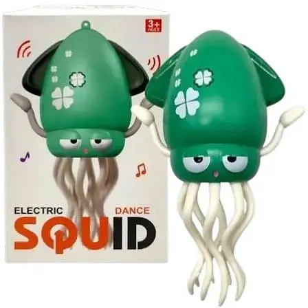 Танцюючий кальмар G-Toys, восьминіг, музична іграшка на акумуляторі Tummy Time Octopus Smart зелений - фото 1