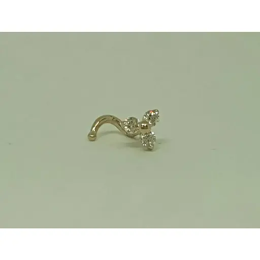 Золотая серьга-пирсинг Favoritum в нос с фианитом. 311143 - фото 2