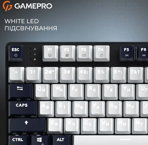 Клавіатура ігрова механічна GamePro MK-110-B USB Hot-Swap Outemu Red Switch Black-White - фото 14