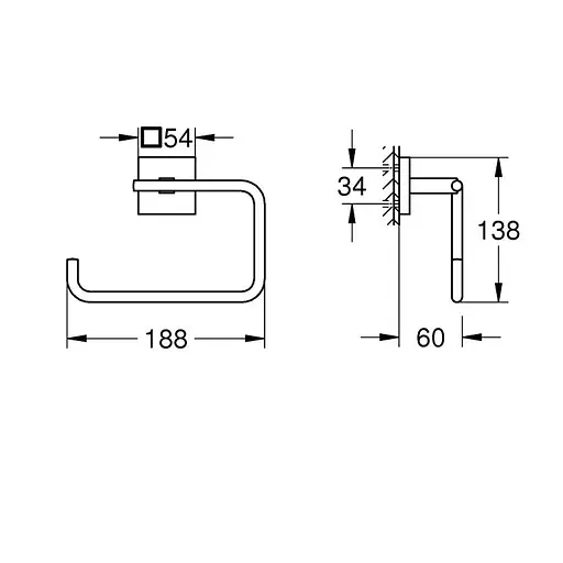 Тримач для рушників Grohe QuickFix Start Cube 40975000, Хром - фото 2