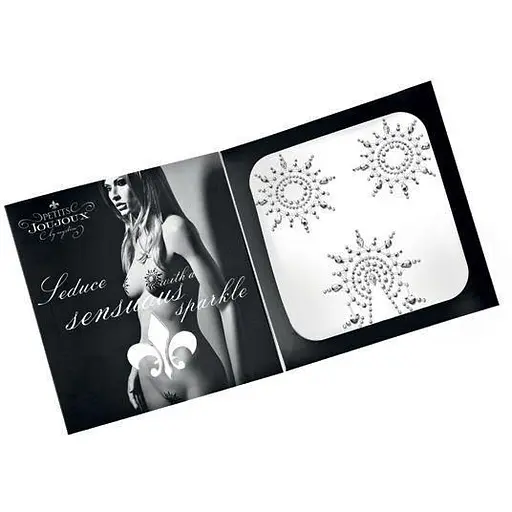 Пестіс з кристалів Petits Joujoux Gloria set of 3 Silver прикраса на груди та вульву One size - фото 2