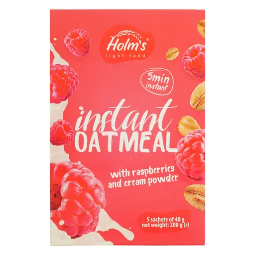 Каша овсяная Holm's light food с малиной и сливками 200 г
