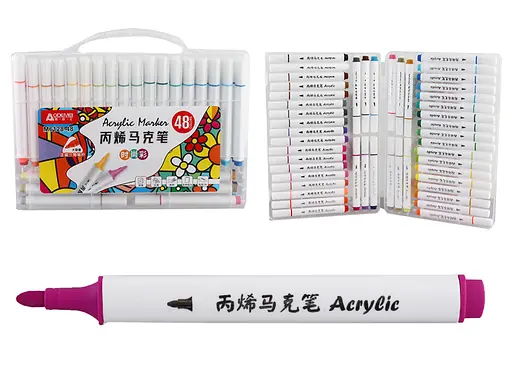 Набір скетчмаркерів акрилових Aodemei, 48 кольорів, пластиковий бокс, 6128-48M