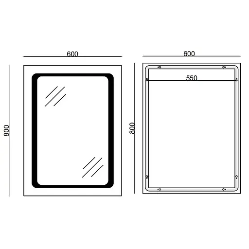 Дзеркало Mixxus TWEE MR09-80x60-Reverse (LED Touch, антизапотівання, димер, регулювання яскравості) MI6660 - фото 3