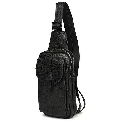 Мужской кожаный слинг на два отделения LIMARY 30х16.5х5 см sum0028238 - фото 3