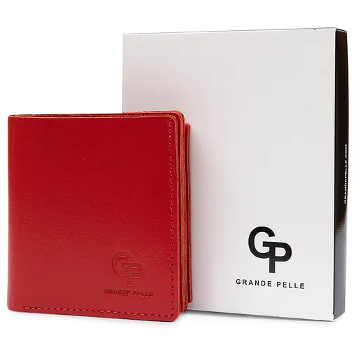 Женское кожаное портмоне Grande Pelle 9.5х10х2 см acs0018783 - фото 6
