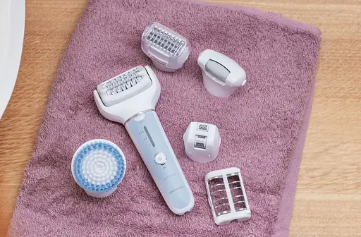 Епілятор Panasonic пінцетний, акумуляторний , пінцет.-60, волог.+сух., насадок-8, футляр, голубий-білий - фото 5