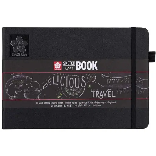 Блокнот Sakura Sketch А5 (14.8х21 см) 140 г/м2 80 л чорний - фото 1
