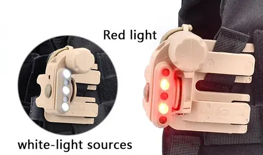 Тактический фонарик на шлем (белый и красный свет) Койот - фото 9