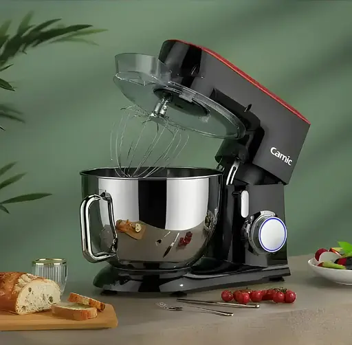 Кухонный комбайн Camic миксер тестомес металлический 9 л SM-1571N 1800Вт Black Red - фото 5