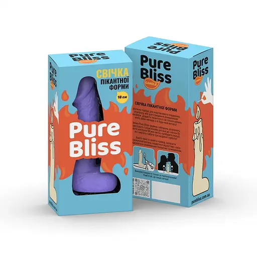 Свічка у вигляді члена Pure Bliss Big Violet 18 см - фото 7