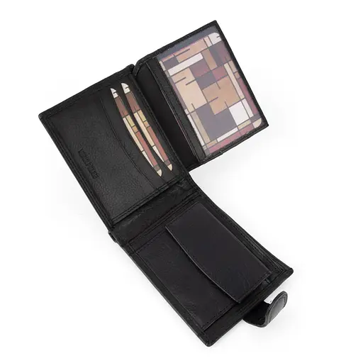 Портмоне чоловіче шкіряне SU822 Virginia Conti на кнопці чорне - фото 4