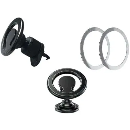 Автодержатель MagSafe 2in1 на торпедо/дефлектор черный - фото 1