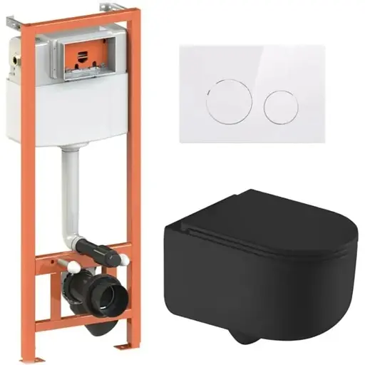 Набір Q-tap Nest 4 в 1 підвісний унітаз Taurus Ultra Quiet 490x360x380 + комплект інсталяції QT2433084EUQMB46178 - фото 1