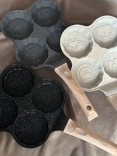 Сковорода порционная 4 фигурные секции 19.5 см. Черная - фото 5