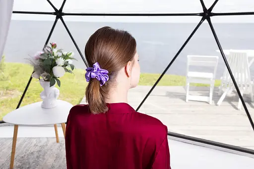 Шовкова резинка для волосся Чумацький Шлях підвищеної еластичності та міцності Розмір L в Подарунковій упаковці Лаванда (1212-02) - фото 8