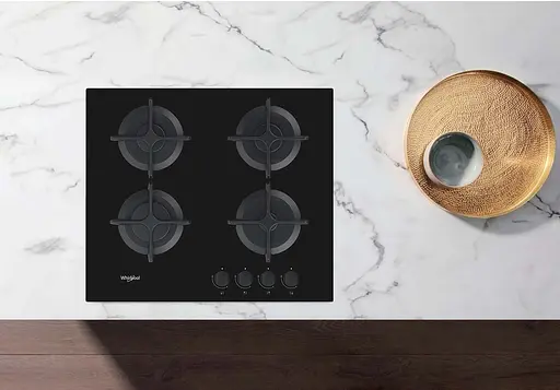 Варочная поверхность газовая на стекле Whirlpool 60 см чугун черный - фото 6