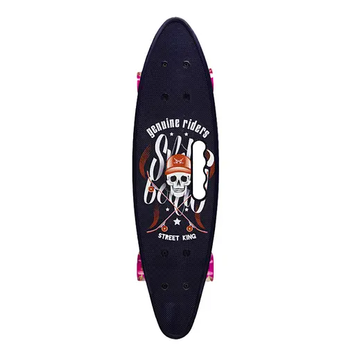 Пенні борд "Skull" 24" Bambi SC20520 з ручкою, PU колеса зі світлом - фото 1