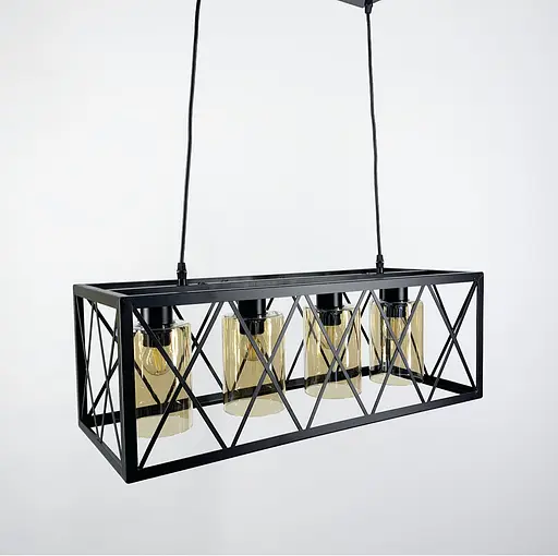 Підвісна люстра в металевому корпусі з плафонами Line.F Колір плафона Графітовий - фото 4