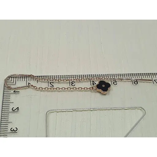 Золоті сережки-протяжки Favoritum з емаллю. 210156 - фото 3