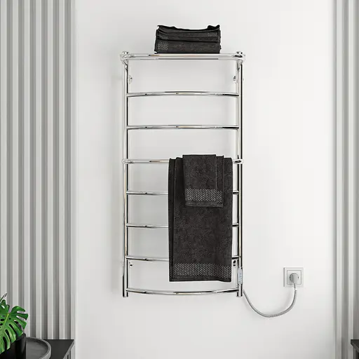 Электрический полотенцесушитель Kosser Каскад с полкой 800x500/6 ER ДКп02ER, Хром, Правое - фото 6