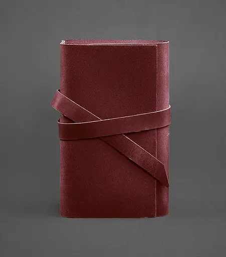 Жіночий шкіряний блокнот (Софт-бук) 1.0 бордовий Crazy Horse - фото 1
