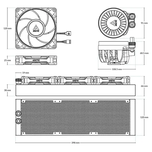 СВО Arctic Liquid Freezer III Pro 360 Black (ACFRE00180A) - фото 3