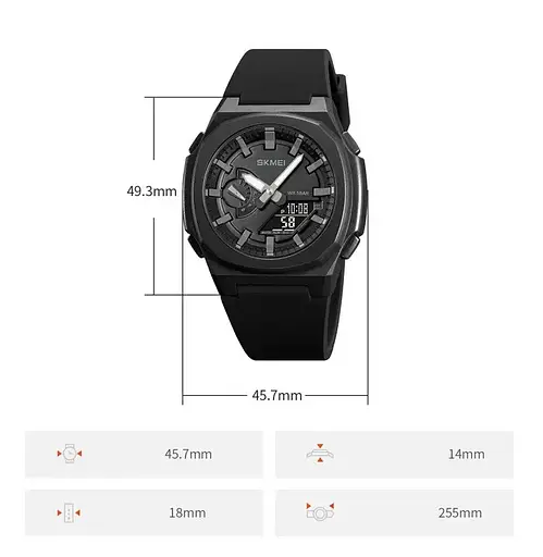 Часы мужские наручные Skmei 2091 (Черный с серым) - фото 8