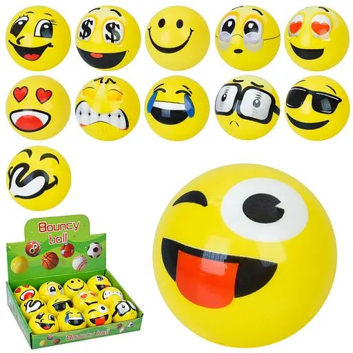 Детская игрушка "Мячик Смайл" Bambi MS 4529, 6,3 см, фомовый, в дисплее - фото 1