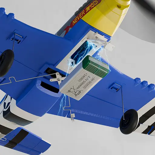 Літак на радіокеруванні SCHE W551 Four-channel Stunt Fighter Blue - фото 4