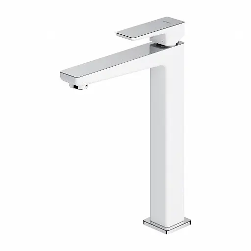 Смеситель для умывальника Omnires Parma chrome/white высокий PM7412CRB Белый - фото 1